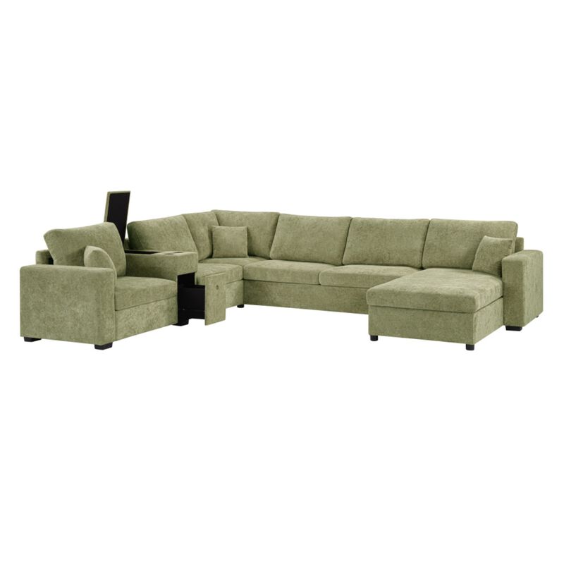 Guftem Modern 5‑Seat U‑Shaped Chenille Sectional Sofa image number 6