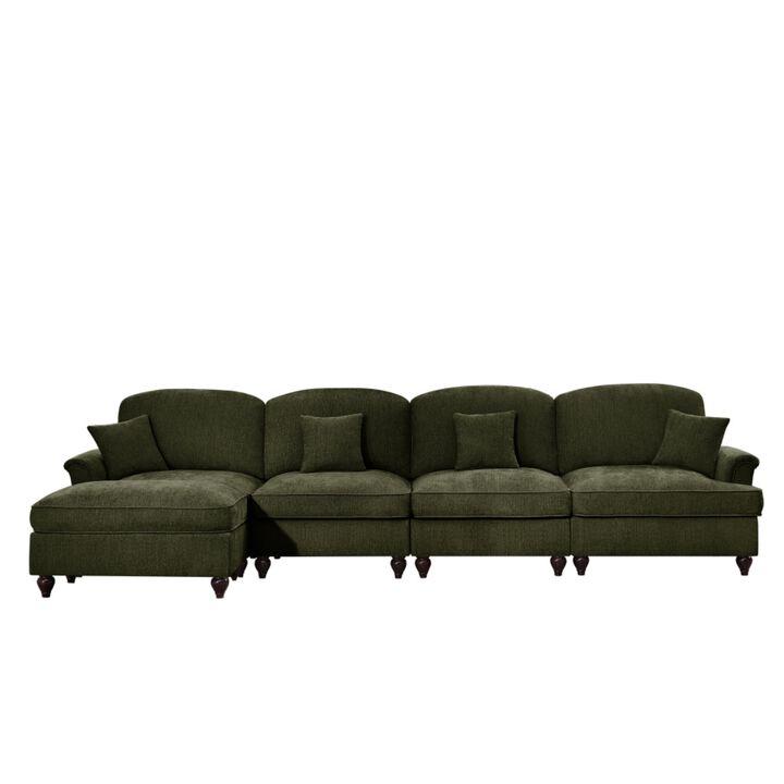 Webfur Mid-Century Modern L-Shaped Sectional Sofa