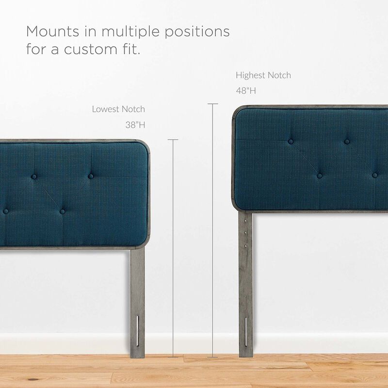Modway Collins Tufted Twin Fabric and Wood Headboard in Gray Azure image number 4