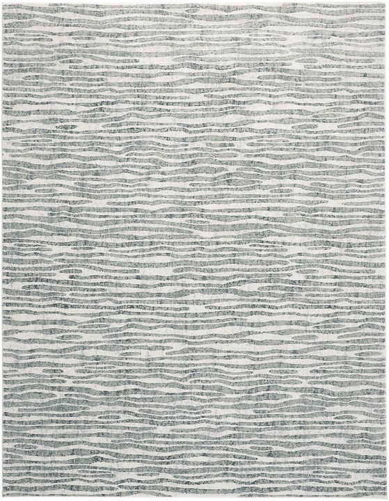 HomeRoots 8' X 10' Gray and Ivory Striped Distressed Non Skid Area Rug