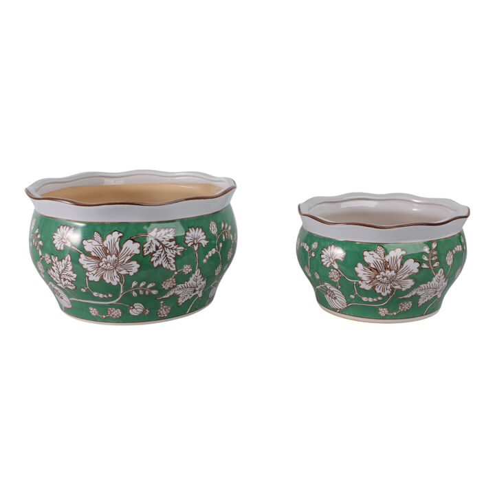 S/2 Chinoiserie Vines Planters