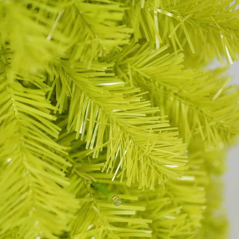 Whisen 5FT Hinged Fir Artificial Fir Bent Top Christmas Tree with 400 Lush Branch Tips, 100 LED Lights X-mas