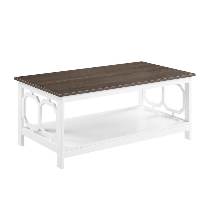 Convience Concept, Inc. Omega Coffee Table with Shelf Driftwood/White