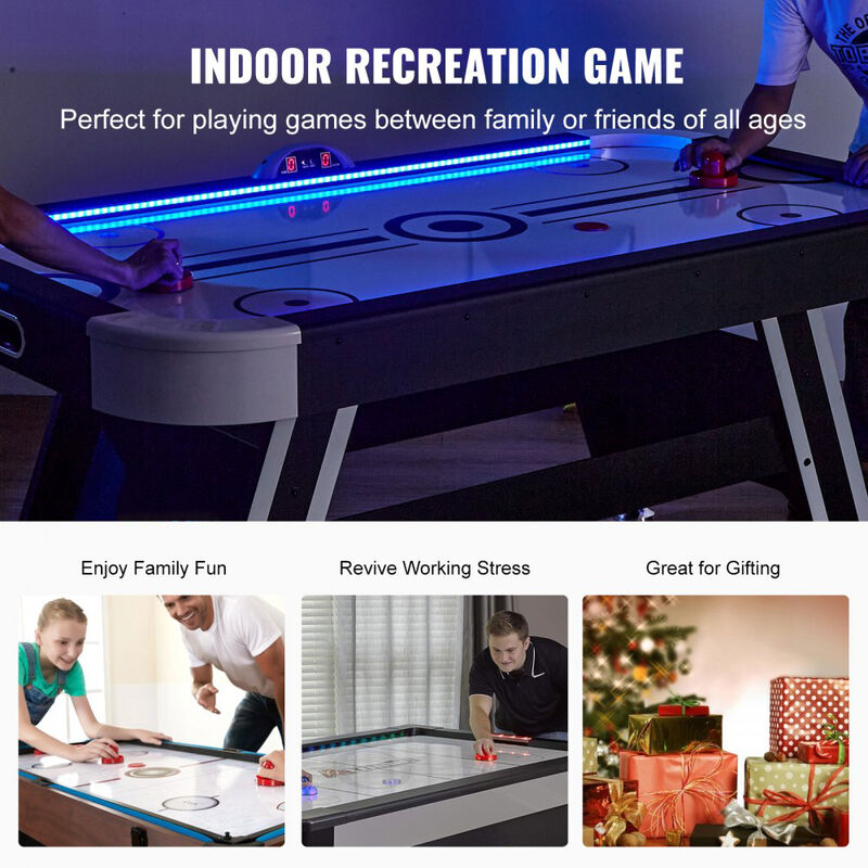72in Air Powered Hockey Table with Electronic Scoring and LED Display image number 7