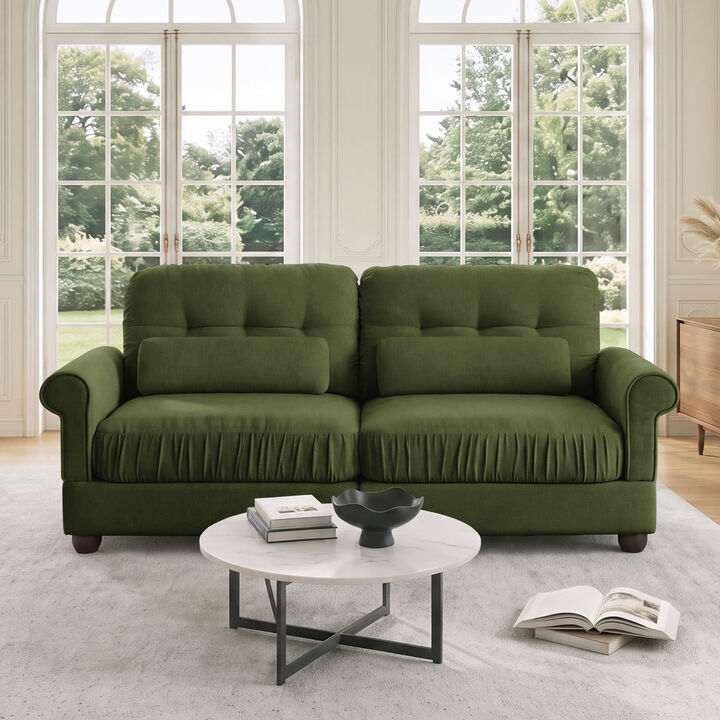 Septex Mid Century Modern Chenille Loveseat Sofa