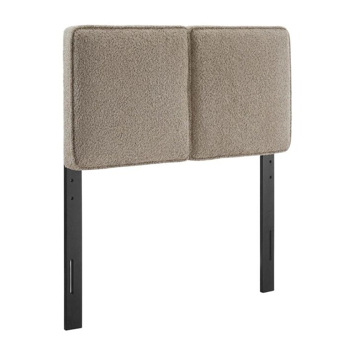 Boucle Fabric Twin Headboard Soft Upholstery with Durable Frame Panel Design
