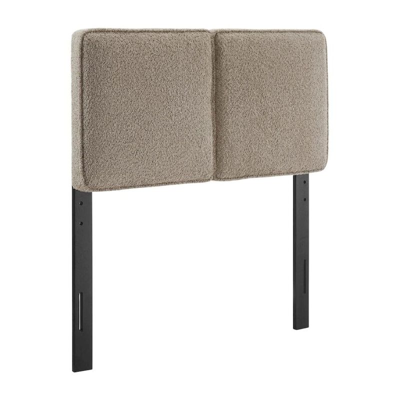 Boucle Fabric Twin Headboard Soft Upholstery with Durable Frame Panel Design image number 0