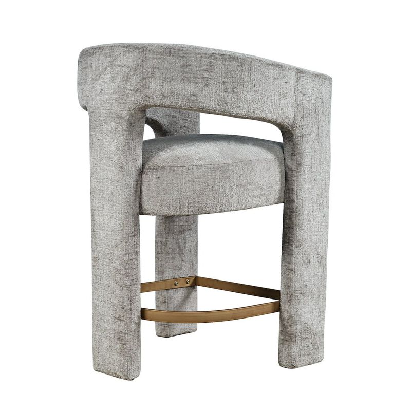 Jofran Gwen Modern Luxury Jacquard Fabric Upholstered Sculpture Counter Stool
