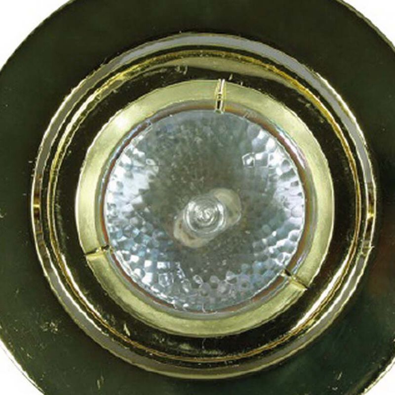 4 Inch 12V Round Ceiling Light with Metal, Antique Brass - Benzara