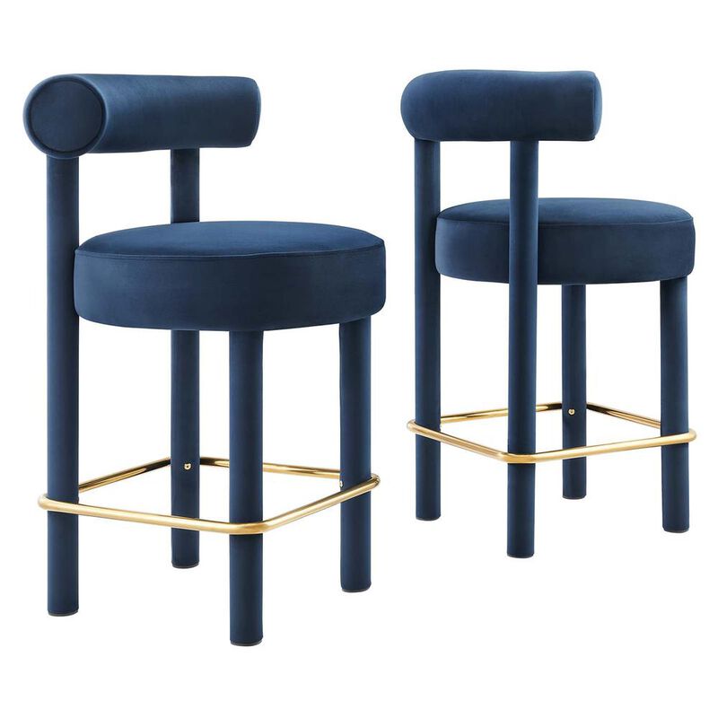 Toulouse Performance Velvet Counter Stool - Set of 2 image number 0