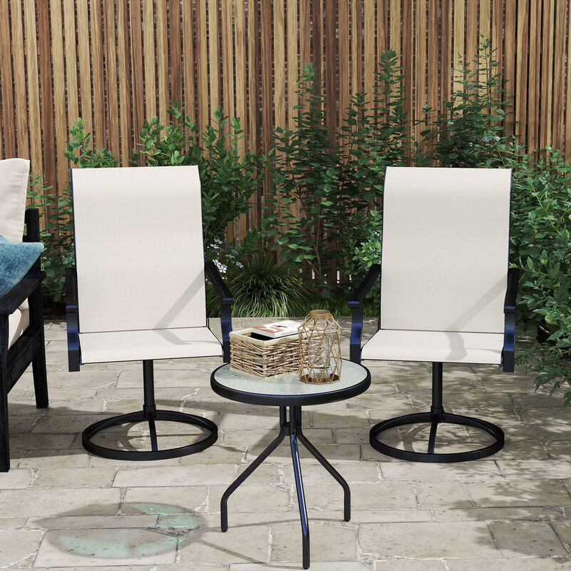 Hivvago 2-Piece Swivel Patio Dining Chair Set image number 7