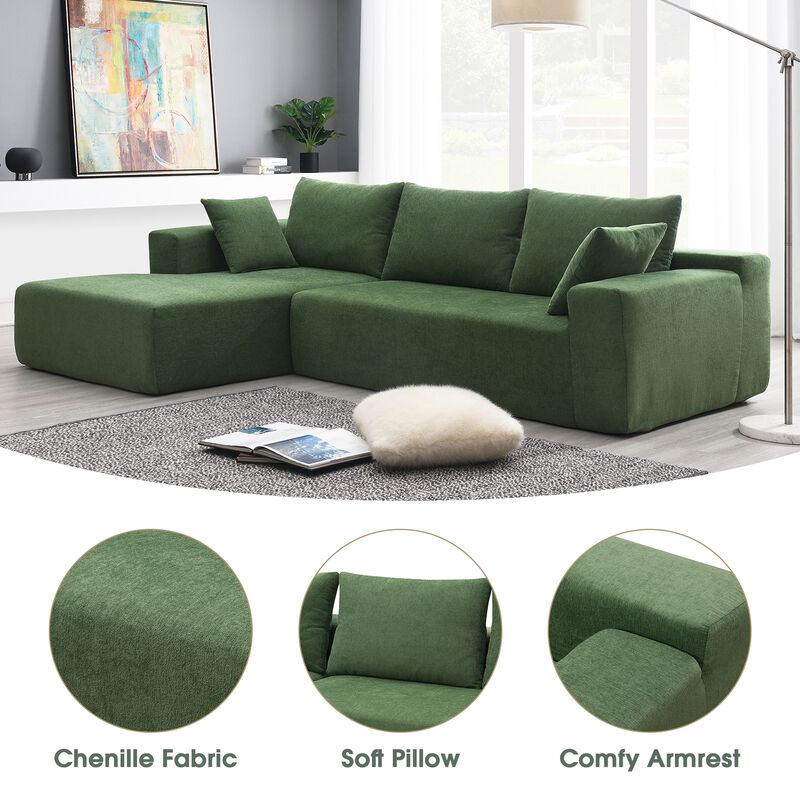 MONDAWE Modular Sectional Living Room Sofa Set, Modern Minimalist Style Couch, L-Shape Upholstered Sleeper Sofa for Living Room, Bedroom