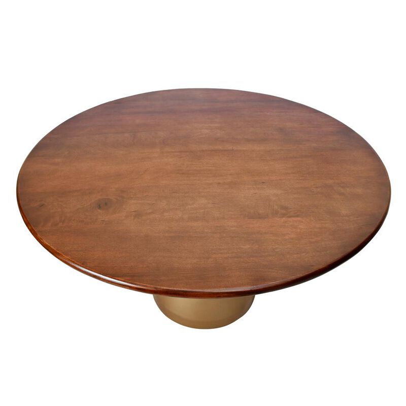 Carolina Living Gio 48 Pedestal Dining Table - Elm/Gold