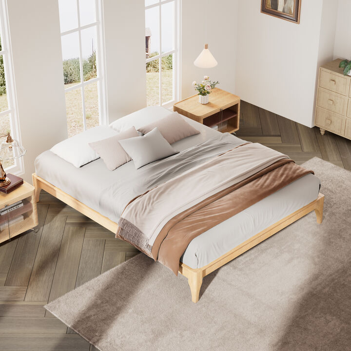 Merax  Solid Dry Bamboo Wood Platform Bed