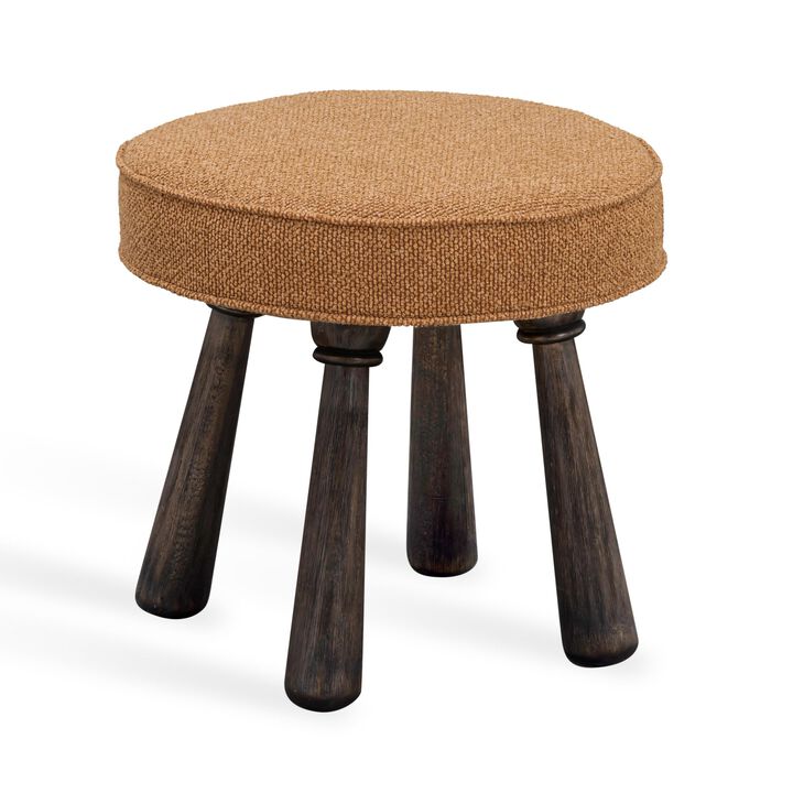 TOV Furniture Pookie Golden Brown Heavy Texture Fabric Stool