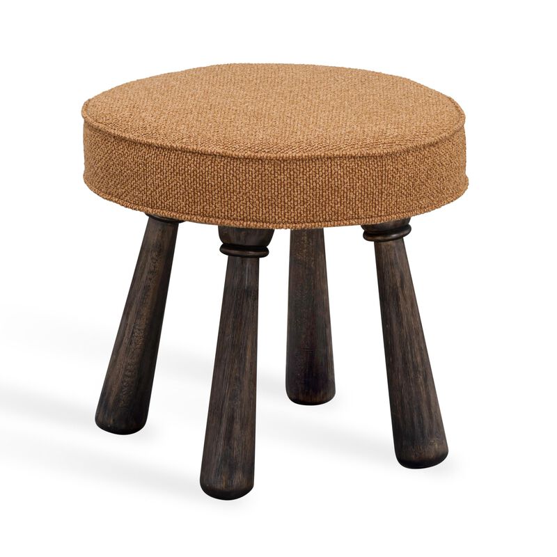 TOV Furniture Pookie Golden Brown Heavy Texture Fabric Stool image number 0