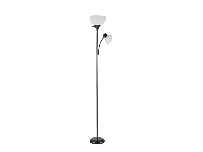 72.88" Torchiere Floor Lamp – Matte Black, Frosted Shade,Reading Light