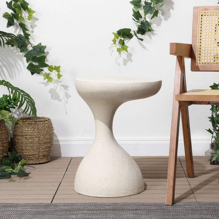 Boracay 19.75" Modern Minimalist Indoor/Outdoor Resin Drink Table