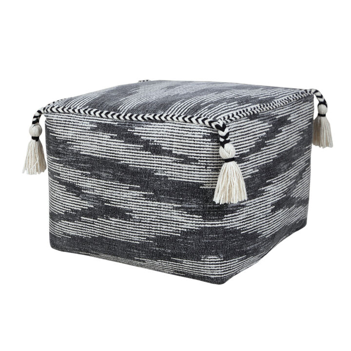 Versatile Cotton Blend Ottoman for Seating, Footrest, or Home Accent
