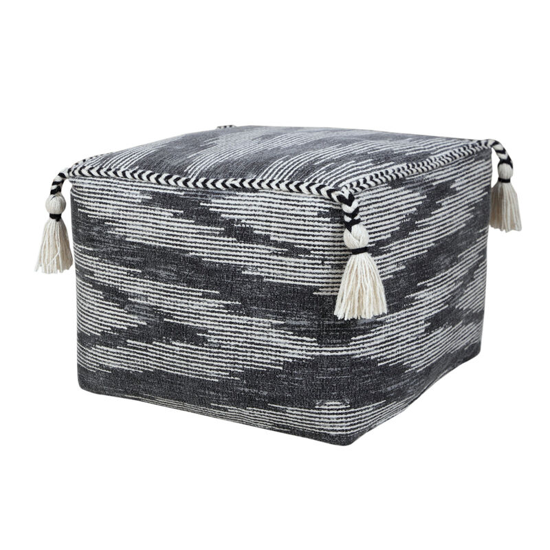 Versatile Cotton Blend Ottoman for Seating, Footrest, or Home Accent