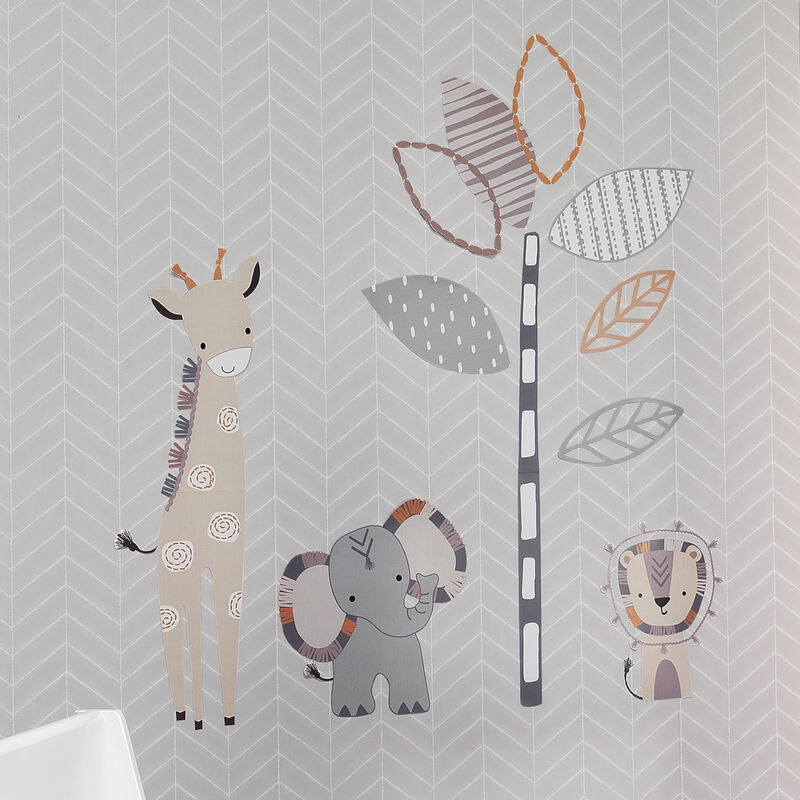 Lambs & Ivy Jungle Safari Gray/Tan Elephant/Giraffe Nursery Wall Decals/Stickers