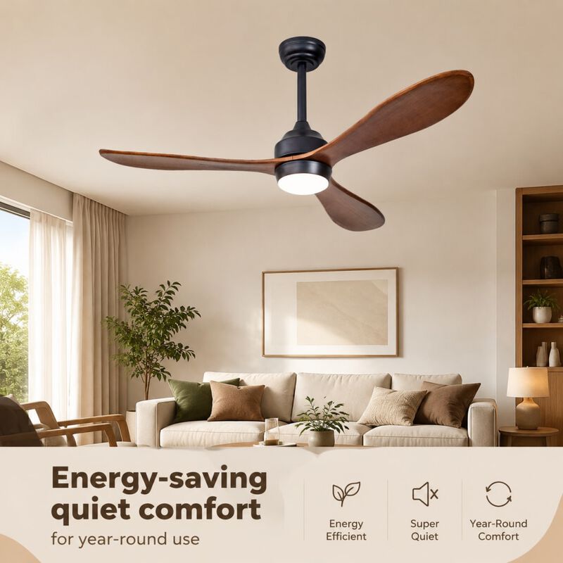 52" Quiet Reversible DC Motor Ceiling Fan image number 3