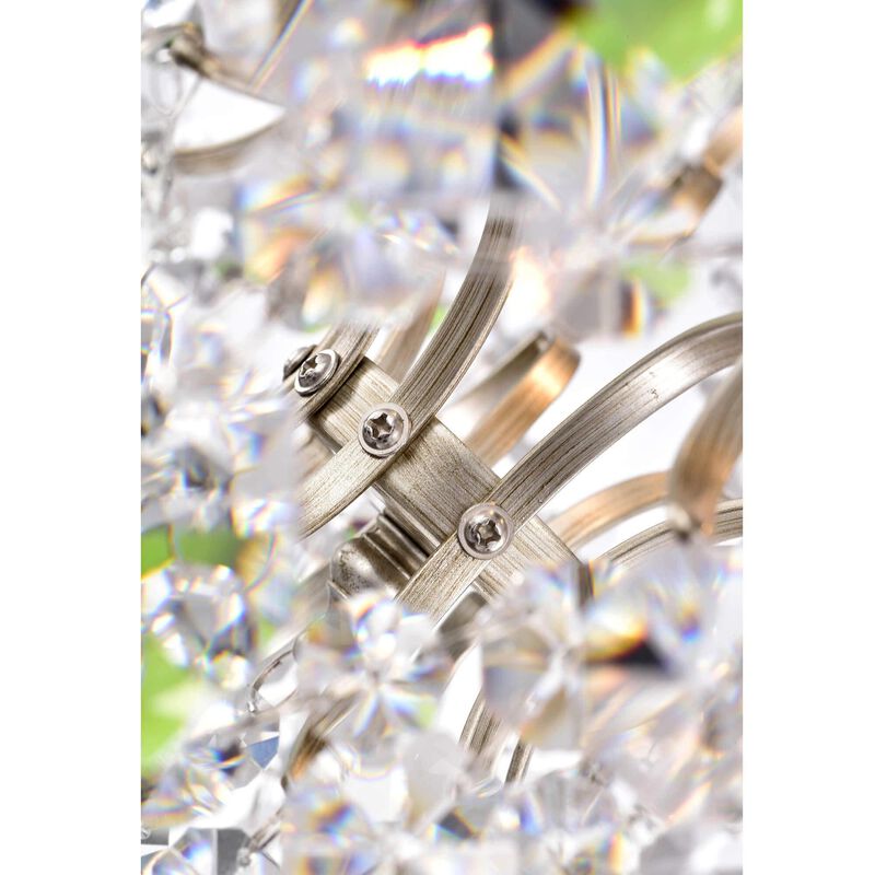 Alice Indoor 3-light Brushed Champagne Silver Crystal Chandelier image number 5