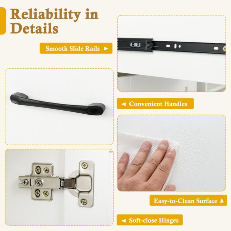 Hivvago Modern Wine Bar Buffet Cabinet with 6-Bottle Wine Rack