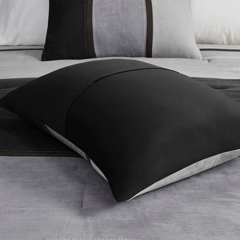 Gracie Mills Kimberly 7-Piece Contemporary Microsuede Comforter Set