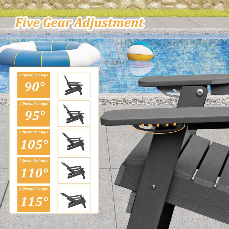 Hivvago Durable Adirondack Chair with Reclining Design image number 6