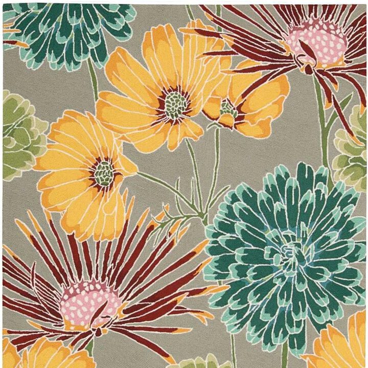 HomeRoots Botanical Leaves Hand Carved Handmade Runner Rug
