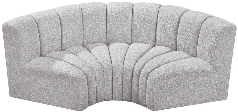 Meridian Furniture Arc Grey Boucle Fabric Modular Sofa image number 3