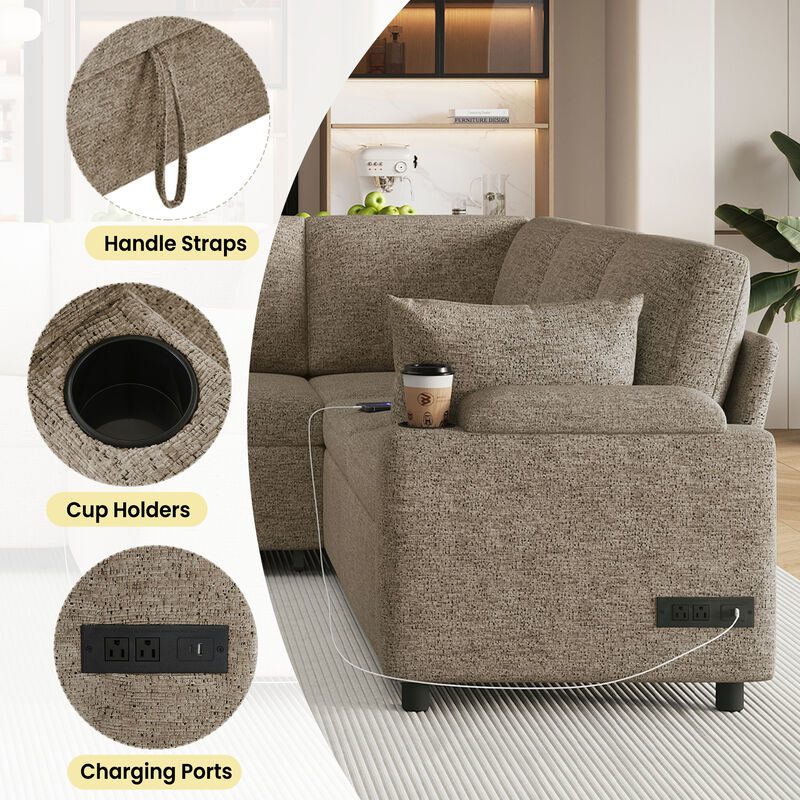 Merax U-Shaped Sectional Sofa Complete Specifications image number 3