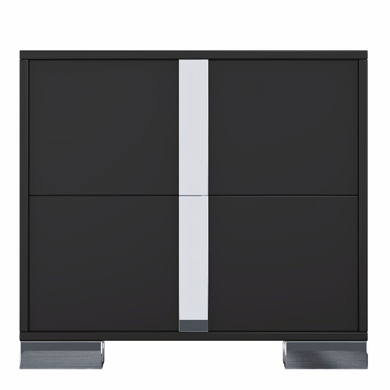 2-Drawer Mirrored Nightstand Bedside Table image number 5