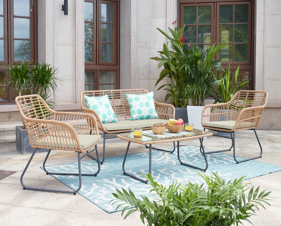 Antibes Cream 4-Piece Patio Set