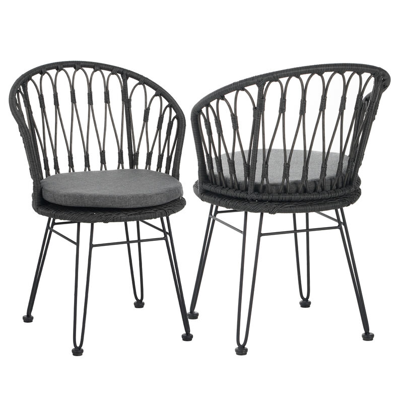 Merax Boho Industrial Patio Dining Chairs