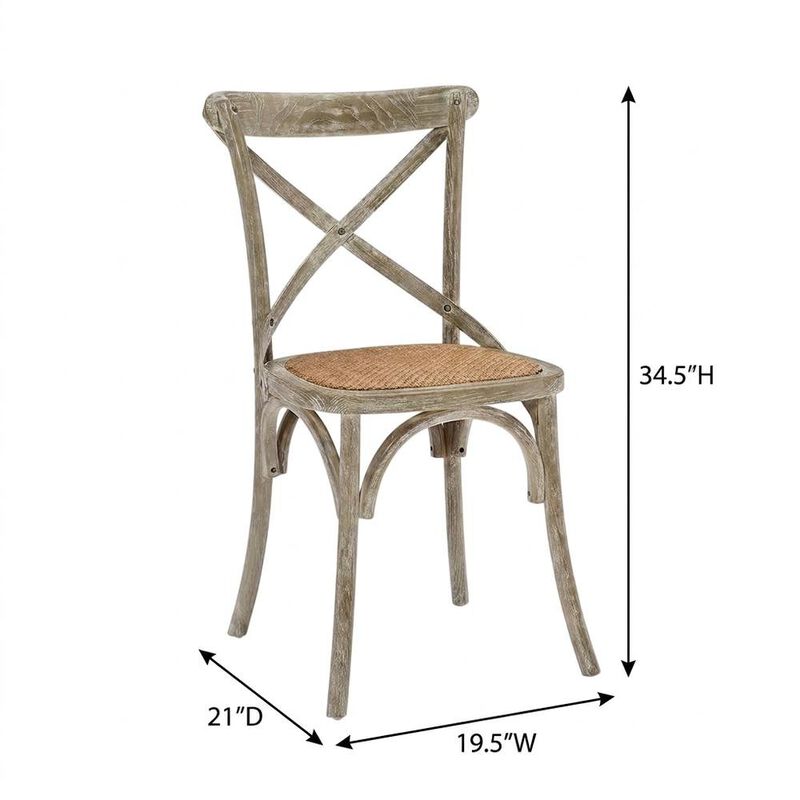 Wood and Rattan Dining Side Chair with Cane Back for Dining Room, Harbor image number 2
