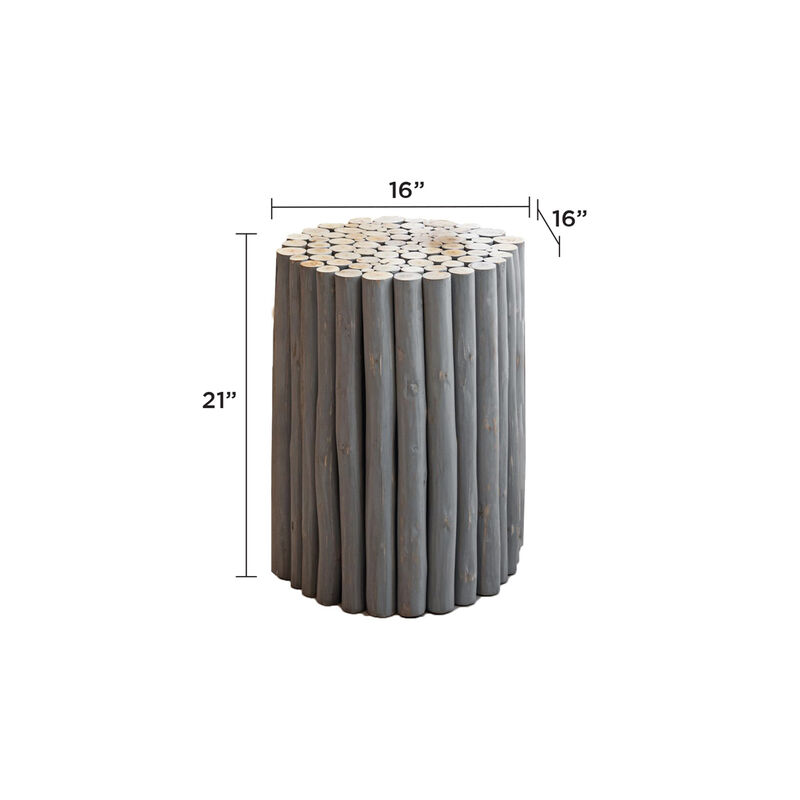 Raveliqua White Wood-Stick End Table image number 2
