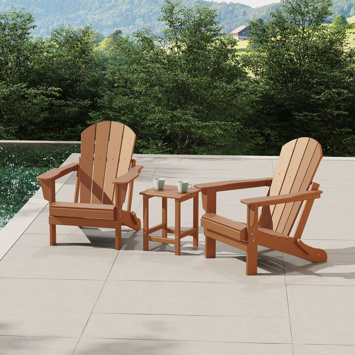 WestinTrends 3-Piece set Outdoor / Patio Poly Adirondack chair set with a side table ( 2 seater )