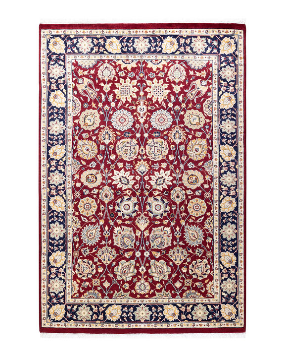 Mogul, One-of-a-Kind Hand-Knotted Area Rug  - Red, 4' 2" x 6' 2"