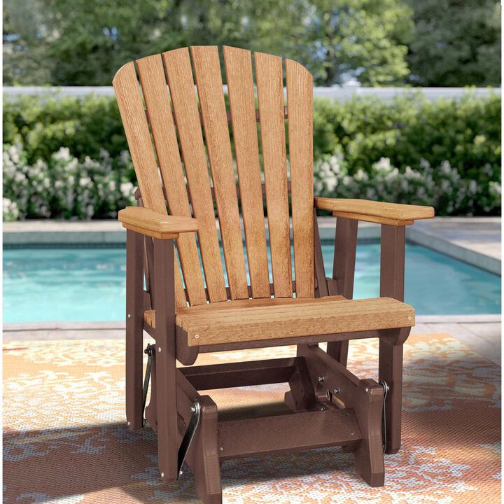 American Furniture Classics Fan Back Glider Made in the USA- Cedar, Tudor Brown