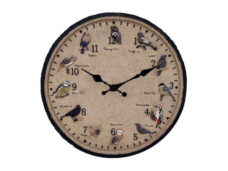 Birds Wall Clock 12 Inch Outdoor Waterproof Home Decor image number 0