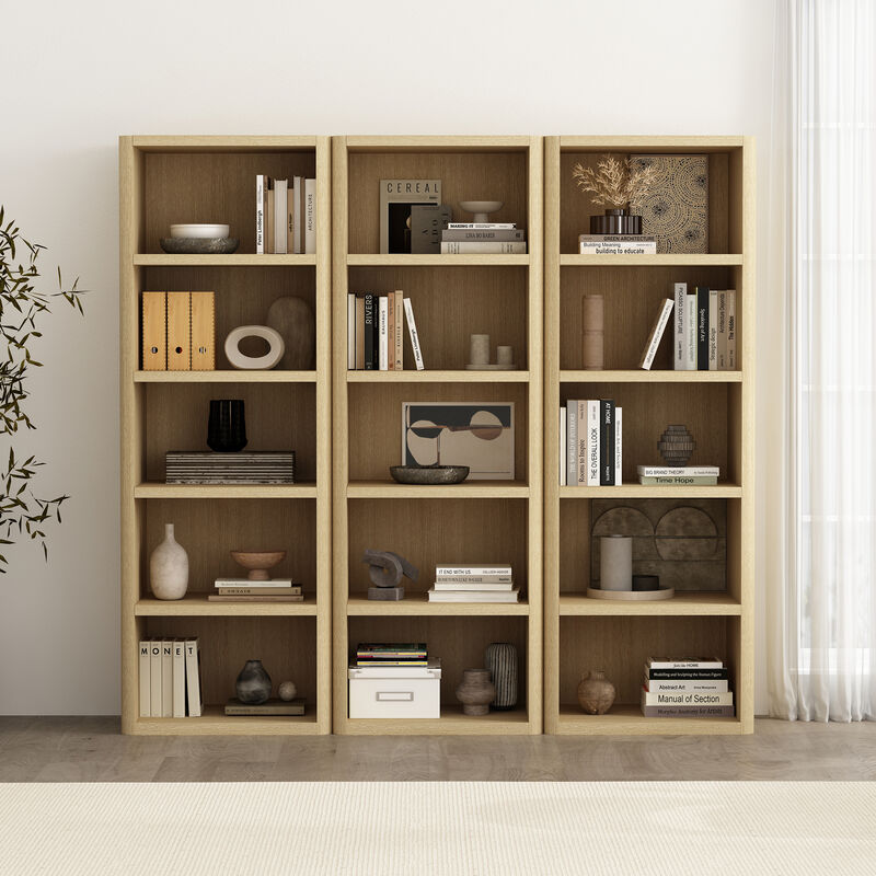 Rivington Neutral Open Bookcase (Set of 3)