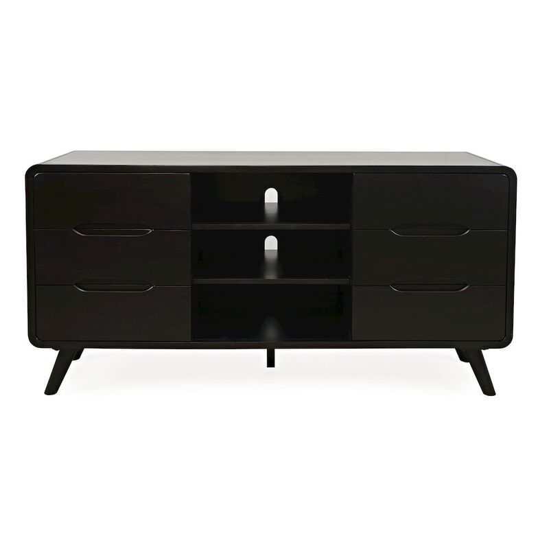 Jofran Mid-Century Modern 64 Curved Media Console TV Stand