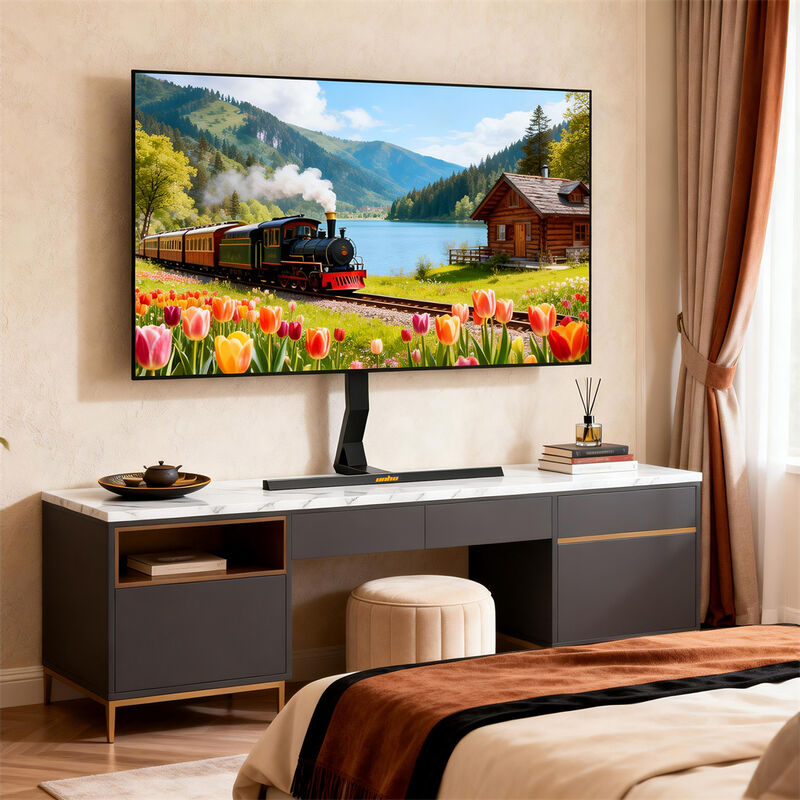 Tabletop TV Stand 40-75 Inch Swivel Height Adjustable VESA 600x400 Up To 110 Lbs image number 2