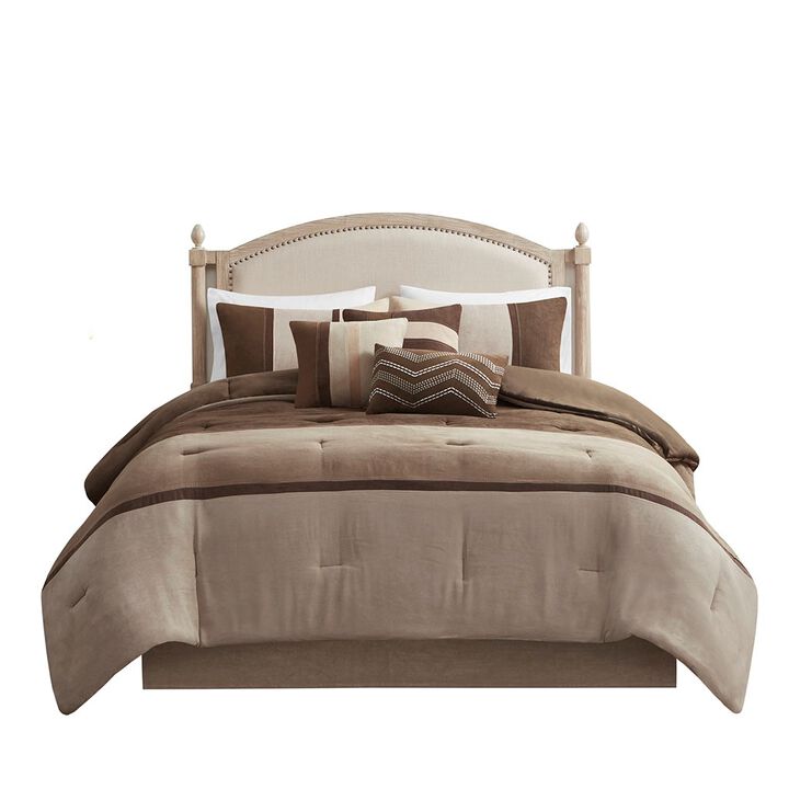 Gracie Mills Kimberly 6-Piece Heather Faux Suede Duvet Cover Set