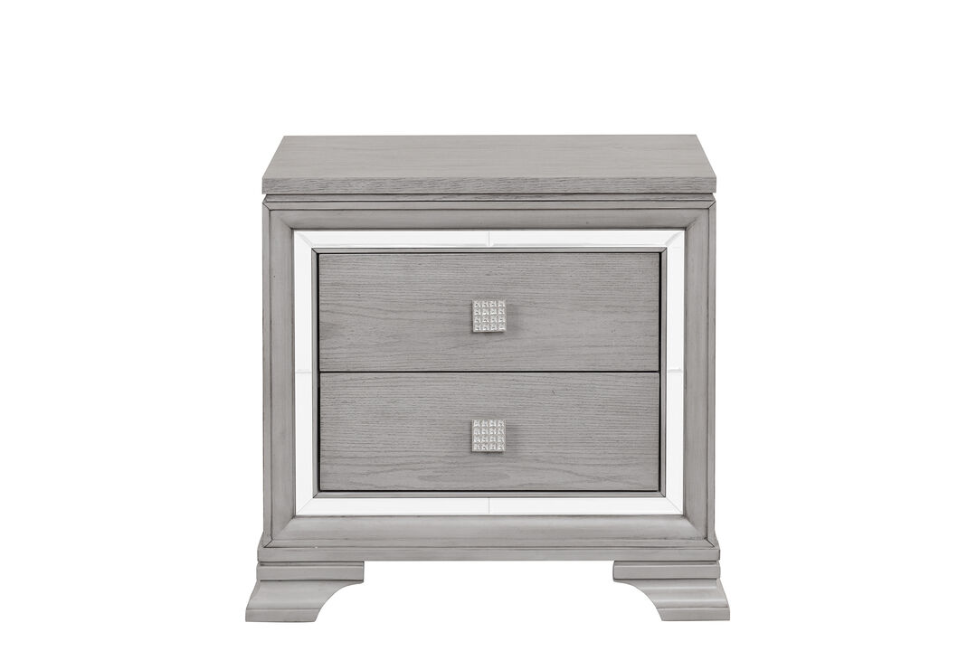 Padua Washed Gray 2-Drawer 27 in. W Nightstand