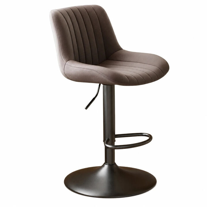 Swivel Bar Stools Set of 2, Upholstered Counter Height Bar Stools with Back and Footrest, 360 Degree Swivel Kitchen Island Chairs, Modern Barstools for Kitchen Counter, Home Bar, Dining