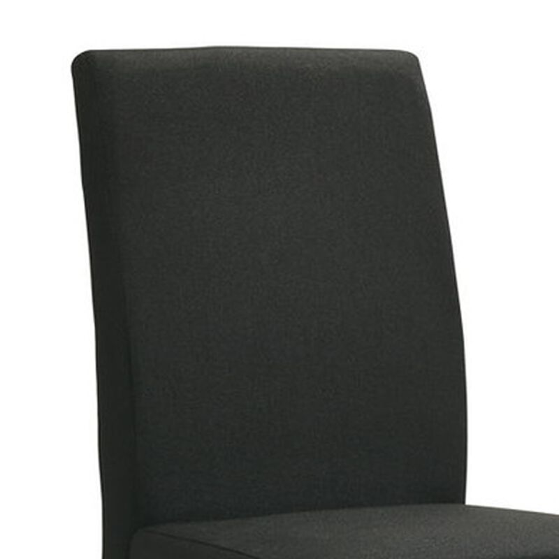 Syon Dining Chair Set of 4, Black Wood Frame, Fabric Seat and Backrest image number 3
