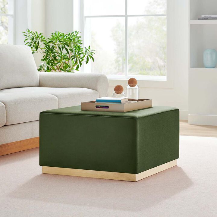 Modway Tilden Large 28 Square Performance Velvet Upholstered Ottoman